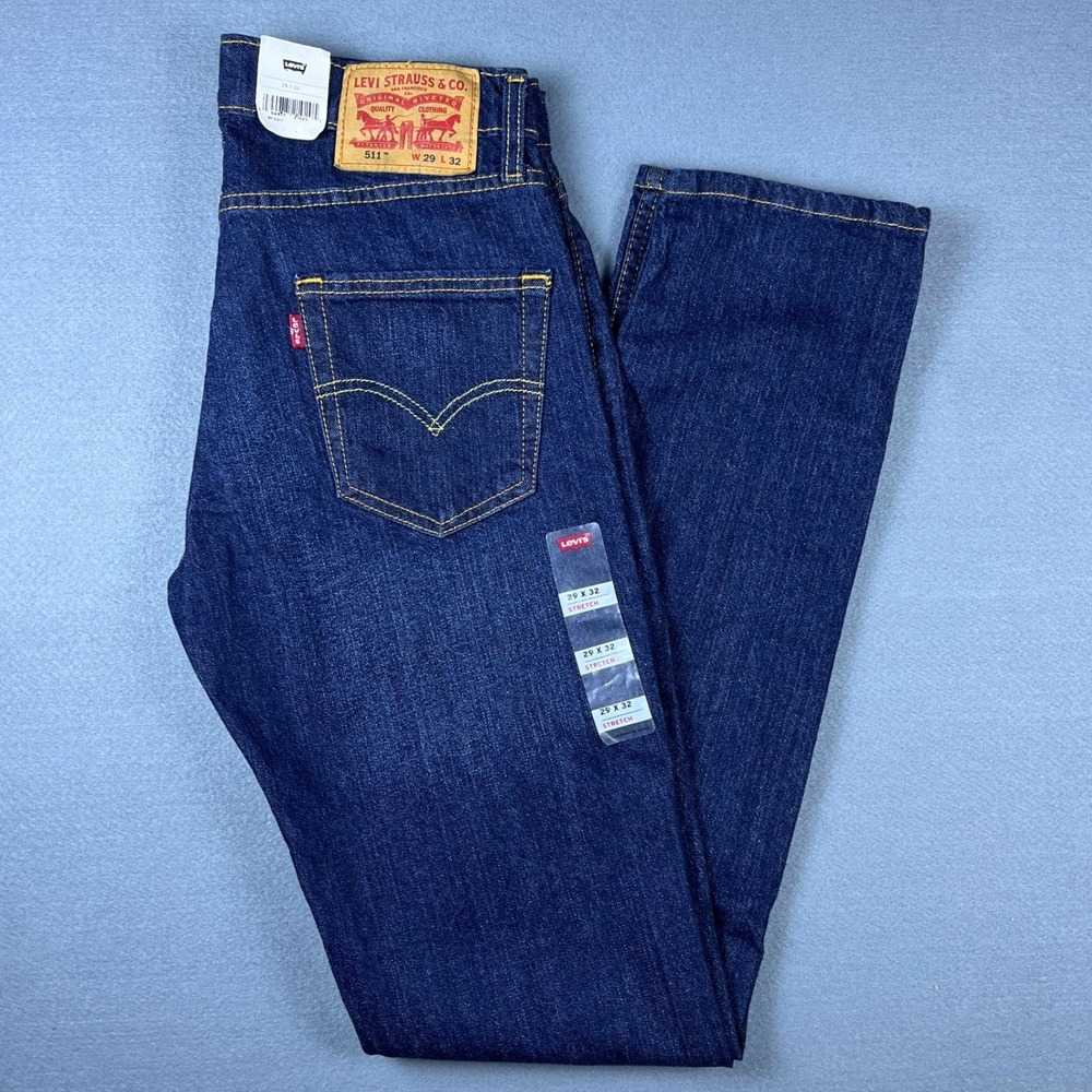 NEW! Levi's 511 Slim Fit Jeans Mens 29x32 Dark Indigo Stretch Denim New NWT